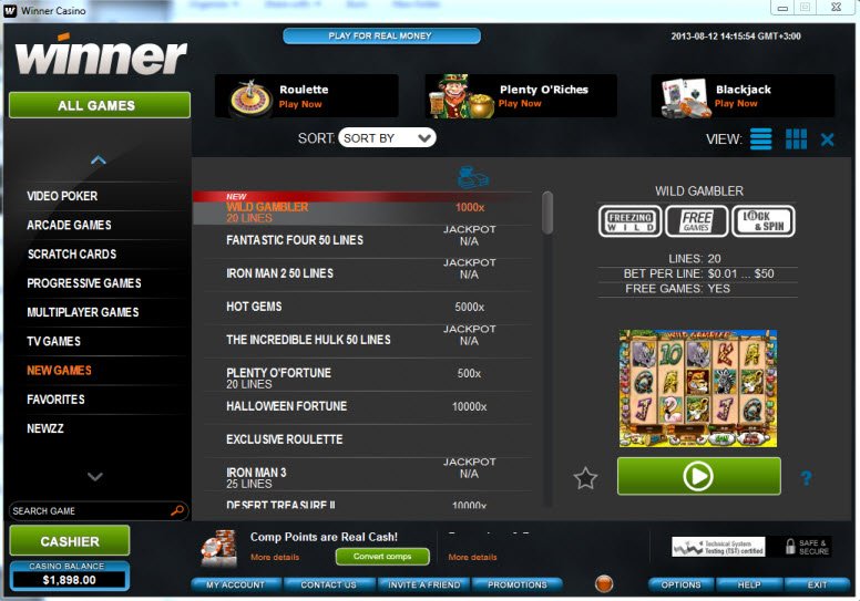 Winner Online Casino Review & Rating | Vegasmaster
